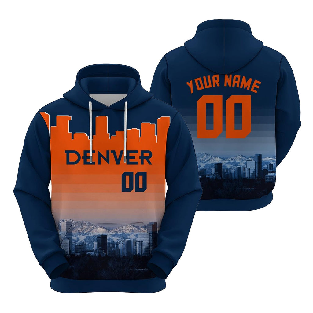 Custom Sports Pullover Sweatshirt City Denver Night Fashion Football Hoodie