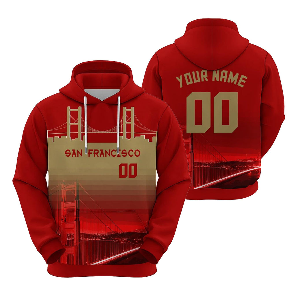 Custom Sports Pullover Sweatshirt City San Francisco Night Fashion Football Hoodie