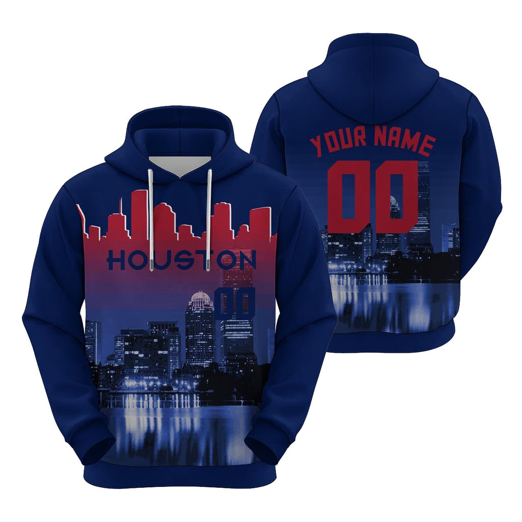 Custom Sports Pullover Sweatshirt City Houston Night Fashion Football Hoodie