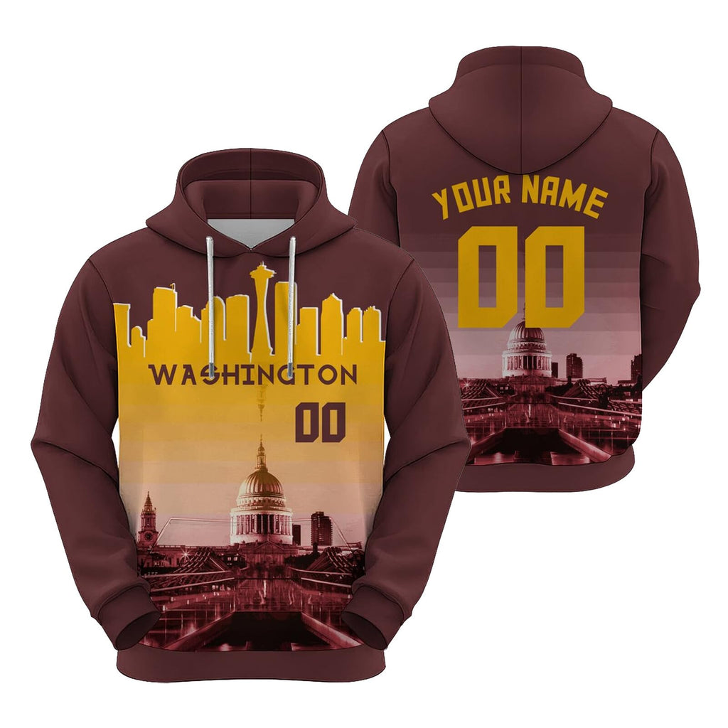 Custom Sports Pullover Sweatshirt City Washionton Night Fashion Football Hoodie