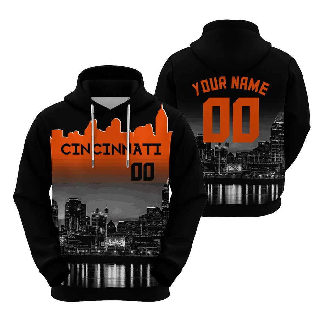 Custom Sports Pullover Sweatshirt City Cincinnati Night Fashion Football Hoodie