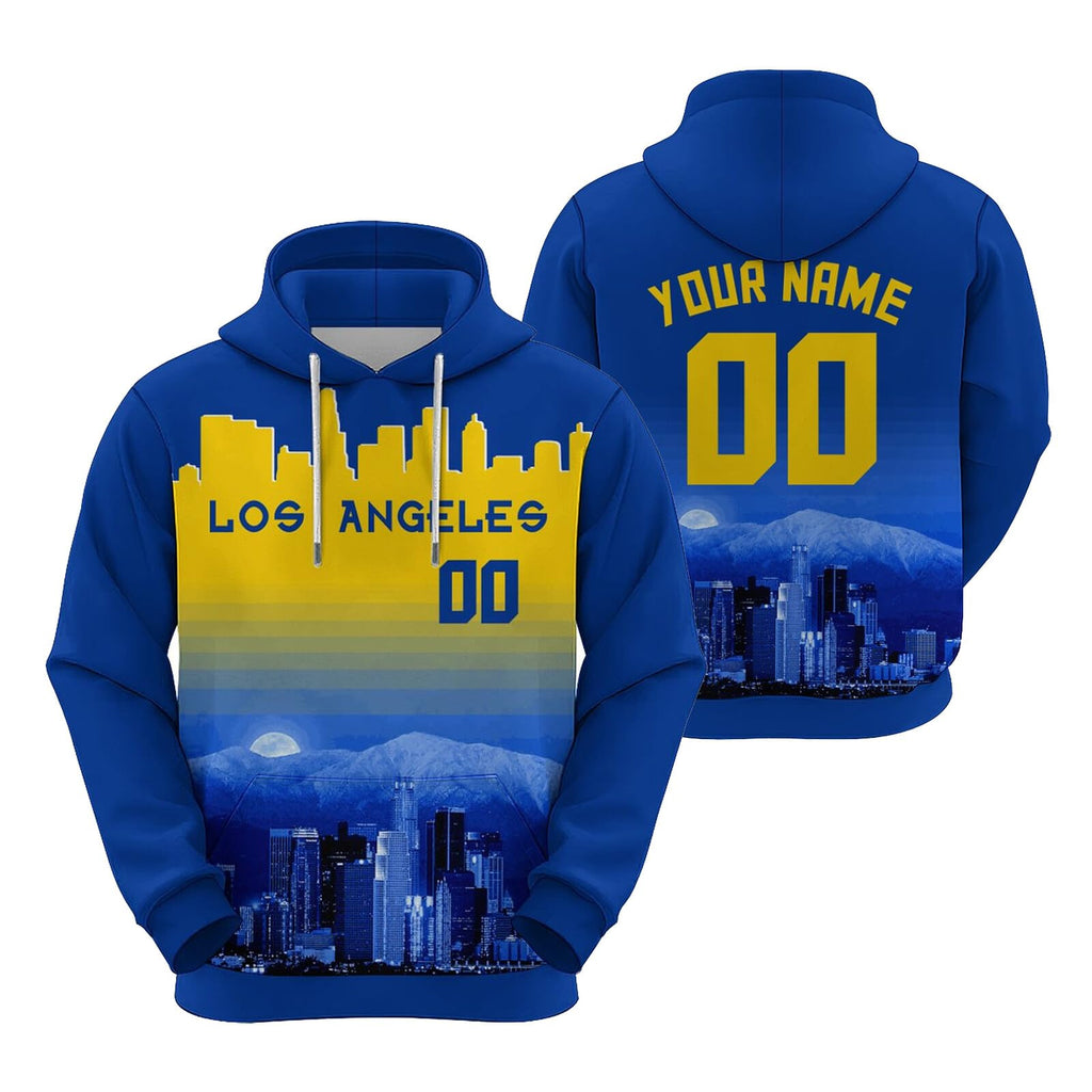 Custom Sports Pullover Sweatshirt City Los Angeles Night Fashion Football Hoodie