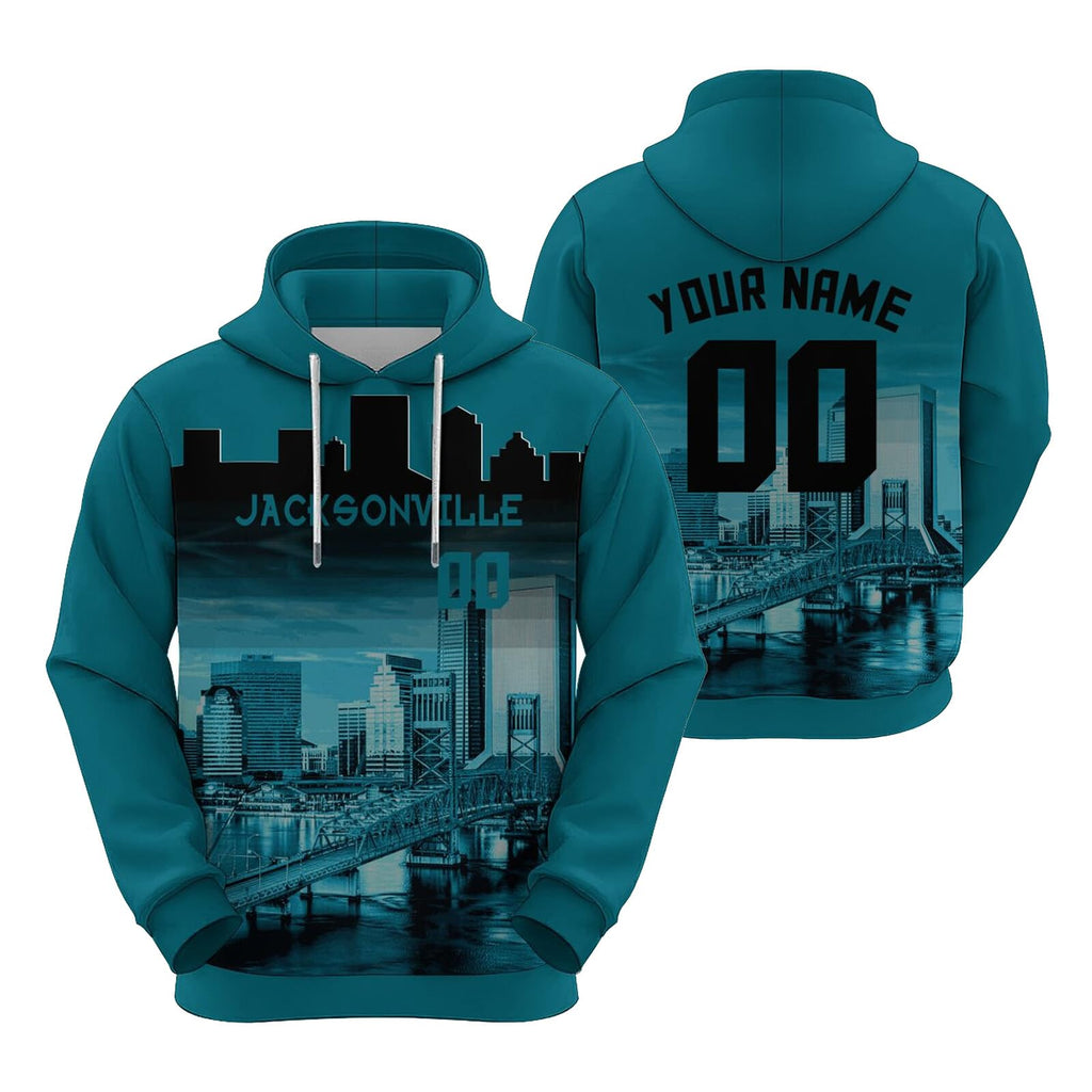 Custom Sports Pullover Sweatshirt City Jacksonville Night Fashion Football Hoodie