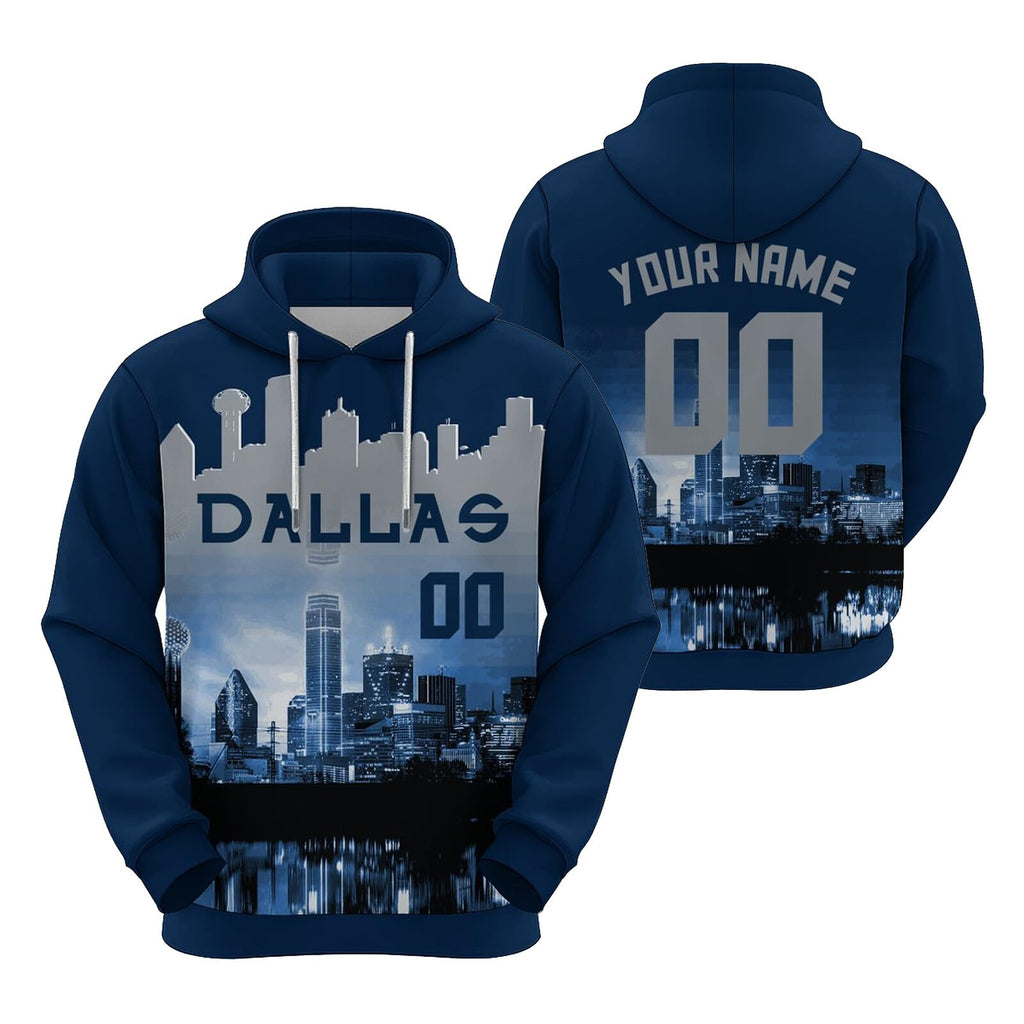 Custom Sports Pullover Sweatshirt City Dallas Night Fashion Football Hoodie