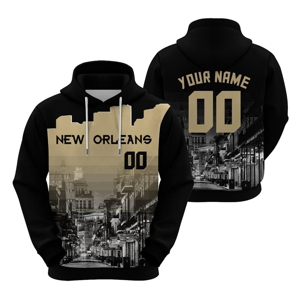 Custom Sports Pullover Sweatshirt City New Orleans Night Fashion Football Hoodie