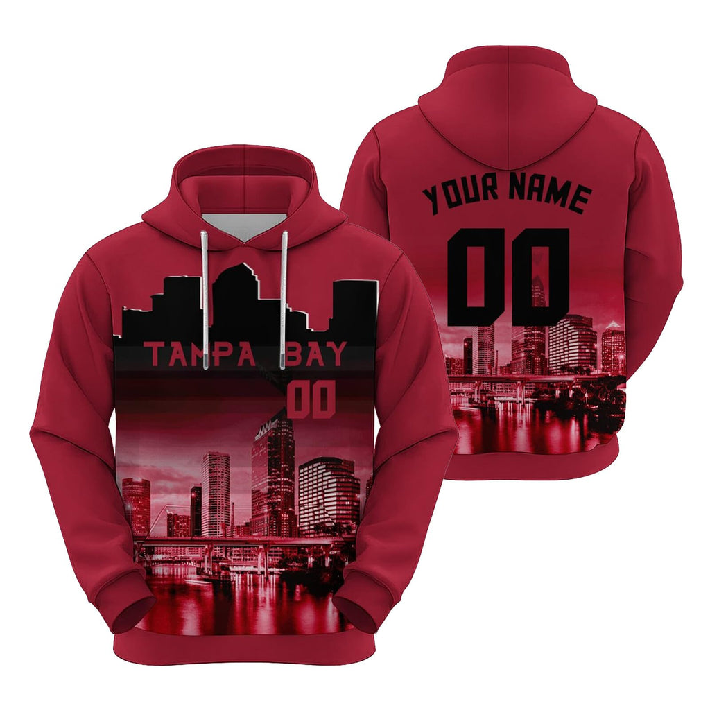 Custom Sports Pullover Sweatshirt City Tampa Bay Night Fashion Football Hoodie