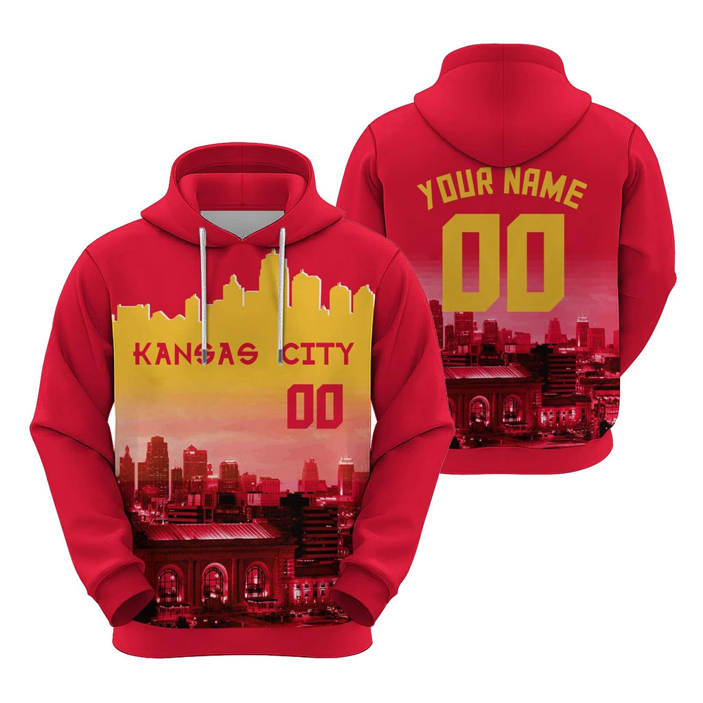 Custom Sports Pullover Sweatshirt City Kansas Night Fashion Football Hoodie