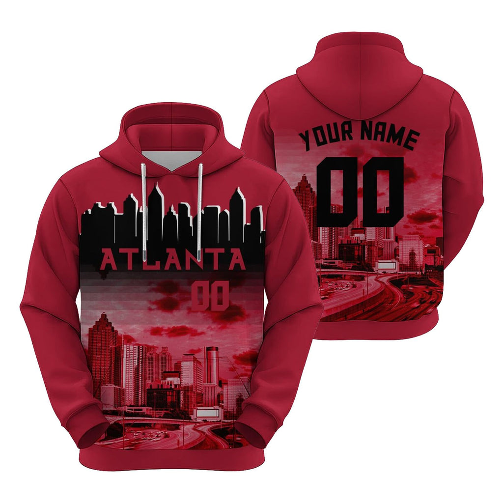 Custom Sports Pullover Sweatshirt City Atlanta Night Fashion Football Hoodie