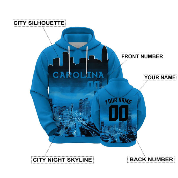 Custom Sports Pullover Sweatshirt City Carolina Night Fashion Football Hoodie