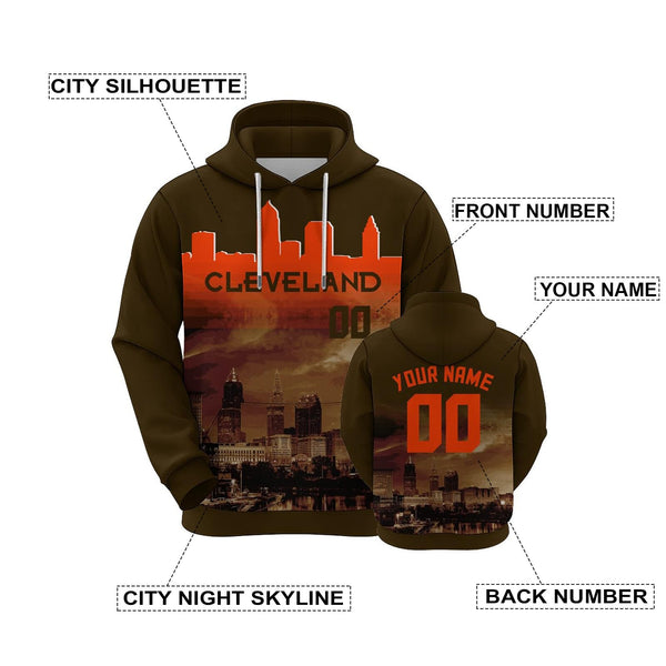 Custom Sports Pullover Sweatshirt City Cleveland Night Fashion Football Hoodie