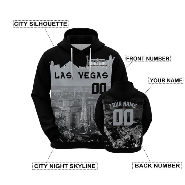 Custom Sports Pullover Sweatshirt City Las Vegas Night Fashion Football Hoodie