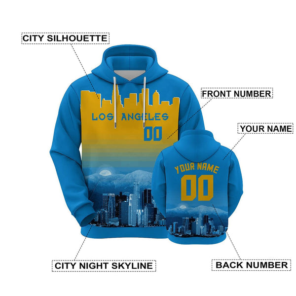 Custom Sports Pullover Sweatshirt City Los Angeles Night Fashion Football Hoodie