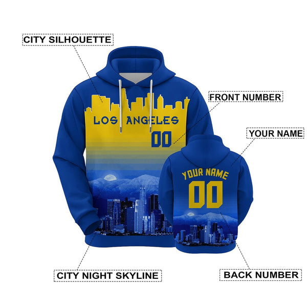 Custom Sports Pullover Sweatshirt City Los Angeles Night Fashion Football Hoodie