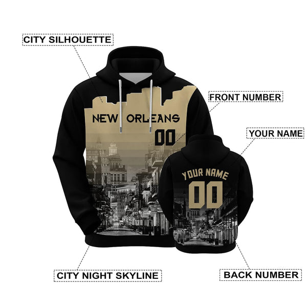 Custom Sports Pullover Sweatshirt City New Orleans Night Fashion Football Hoodie