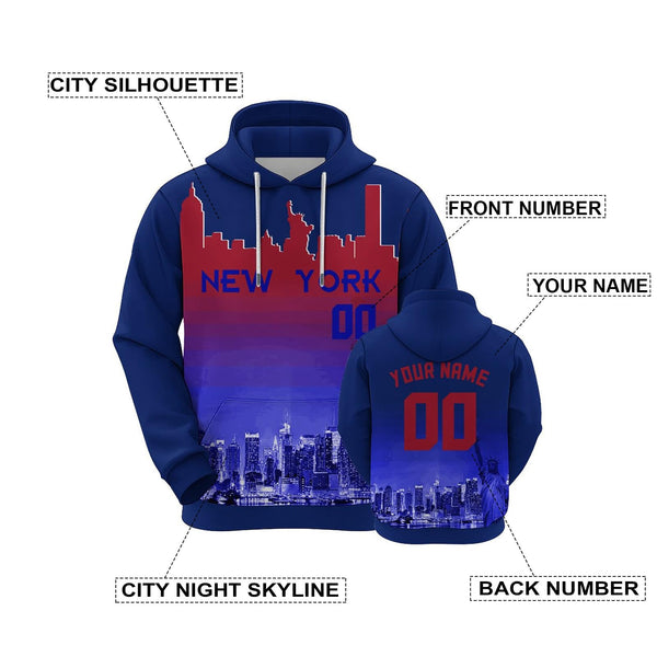 Custom Sports Pullover Sweatshirt City New York Night Fashion Football Hoodie