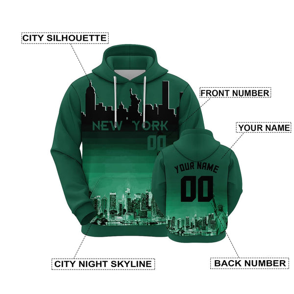 Custom Sports Pullover Sweatshirt City New York Night Fashion Football Hoodie