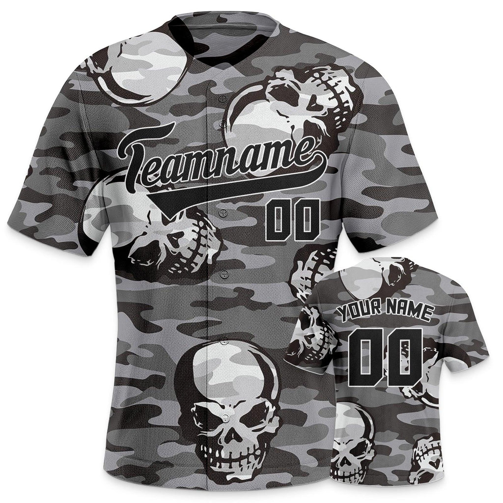 Custom Camo Gray-Cream Authentic Salute To Service Baseball Jersey