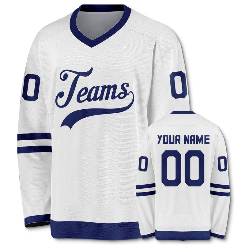 Custom White Royal Authentic Hockey Jersey