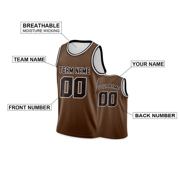 Custom Brown Coffee Round Neck Rib-Knit Basketball Jersey1