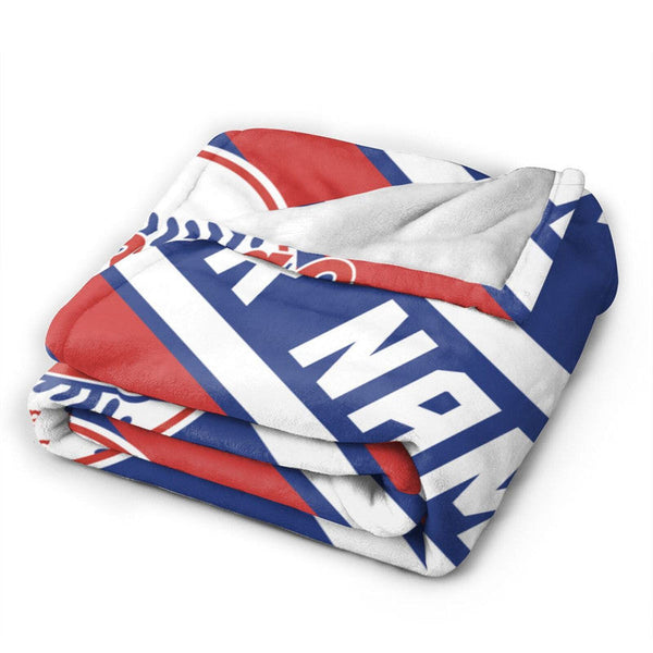 Custom Baseball Chicago   Fleece Throw Blanket With Name Number for Fans Gifts