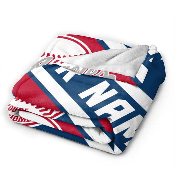 Custom Baseball Los Angeles Fleece Throw Blanket With Name Number for Fans Gifts