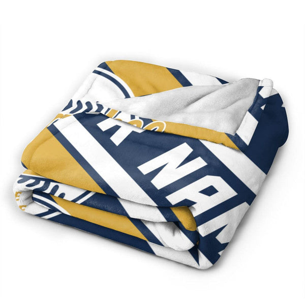 Custom Baseball Milwaukee   Fleece Throw Blanket With Name Number for Fans Gifts