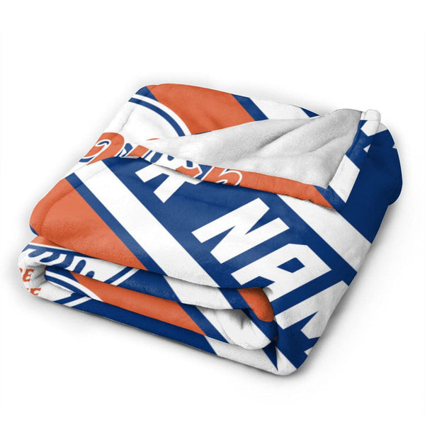 Custom Baseball New York   Fleece Throw Blanket With Name Number for Fans Gifts