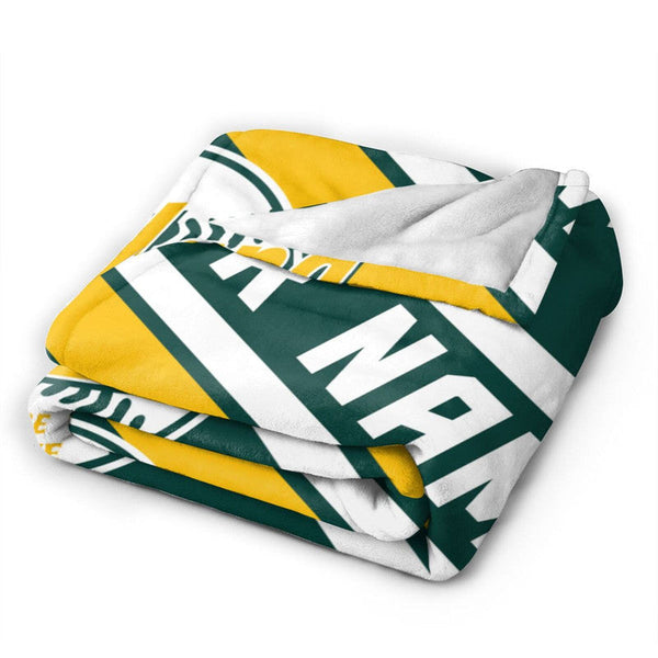 Custom Baseball Oakland   Fleece Throw Blanket With Name Number for Fans Gifts