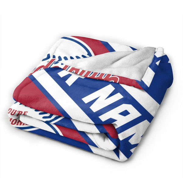 Custom Baseball Philadelphia   Fleece Throw Blanket With Name Number for Fans Gifts