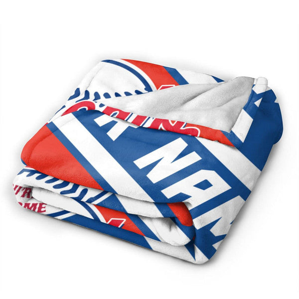 Custom Baseball Toronto  Fleece Throw Blanket With Name Number for Fans Gifts