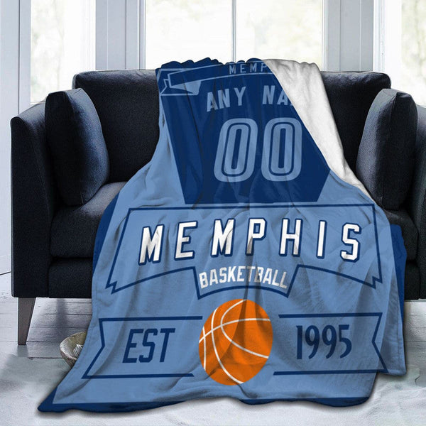 Custom Basketball Memphis  Fleece Throw Blanket With Name Number for Fans Gifts