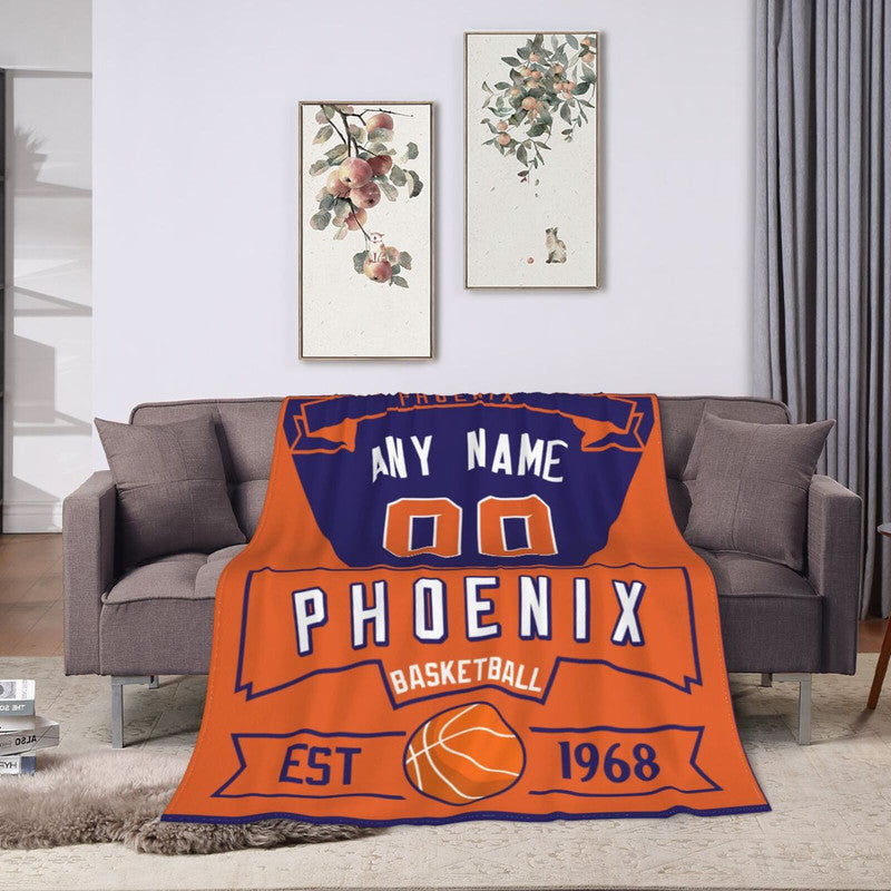 Custom Basketball Phoenix  Fleece Throw Blanket With Name Number for Fans Gifts