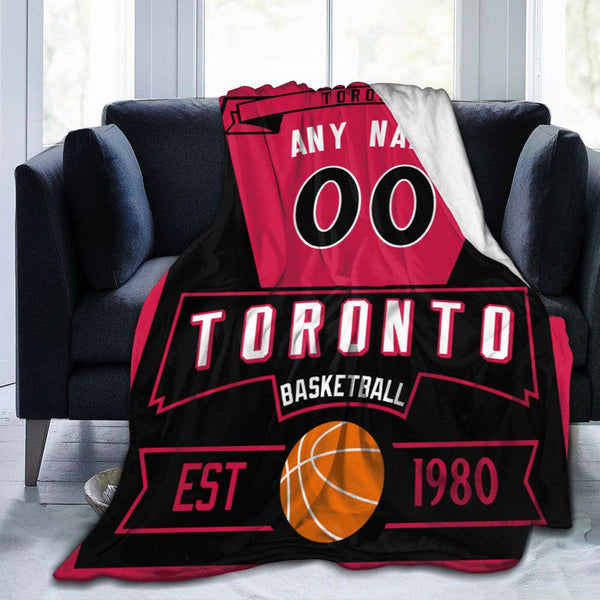 Custom Basketball Toronto Fleece Throw Blanket With Name Number for Fans Gifts