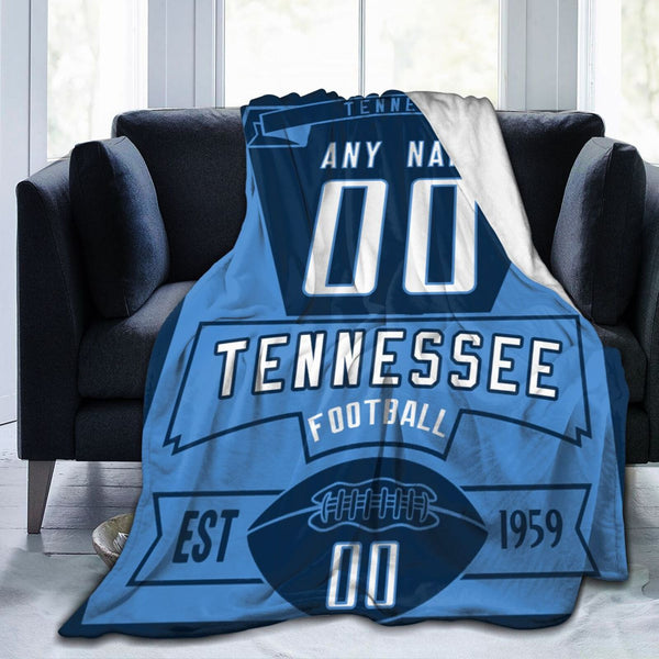 Custom Football City Tennessee Fleece Throw Blanket With Name Number for Fans Gifts