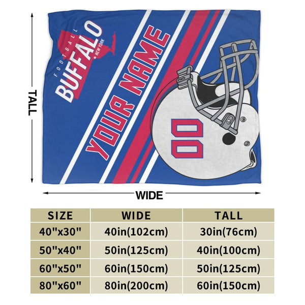 Custom Football City Map Buffalo Fleece Throw Blanket Name Number for Fans Gifts