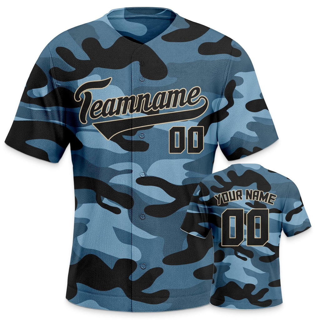 Custom Camo Navy-Gray Authentic Salute To Service Baseball Jersey