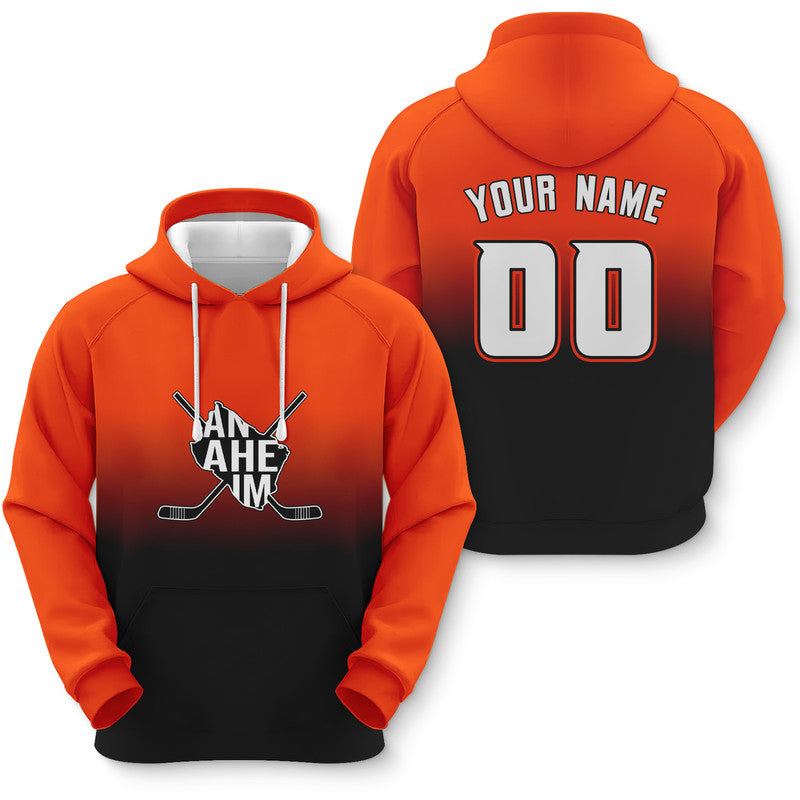 Custom Sports Pullover Sweatshirt Hockey Split Map Anaheim Fashion Hoodie