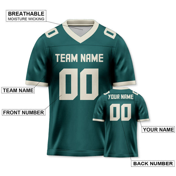 Custom Aqua Cream Mesh Authentic Football Jersey