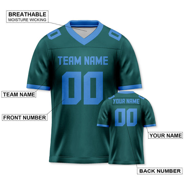 Custom Aqua Powder Blue Mesh Authentic Football Jersey