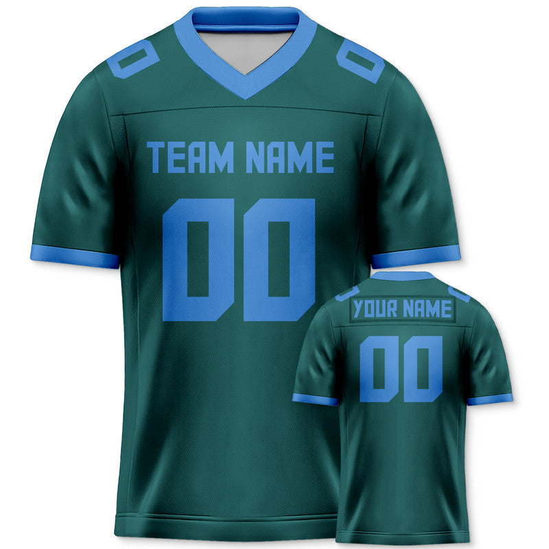 Custom Aqua Powder Blue Mesh Authentic Football Jersey