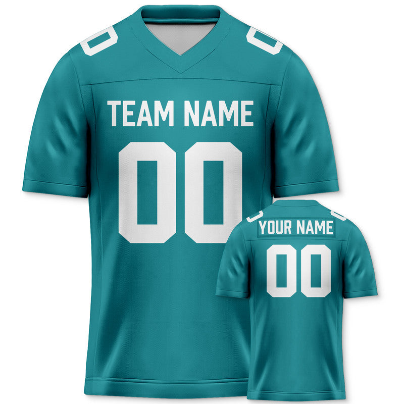 Custom Aqua White Mesh Authentic Football Jersey1