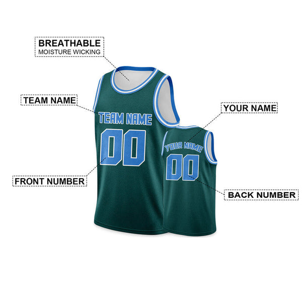 Custom Aqua Powder Blue Round Neck Rib-Knit Basketball Jersey