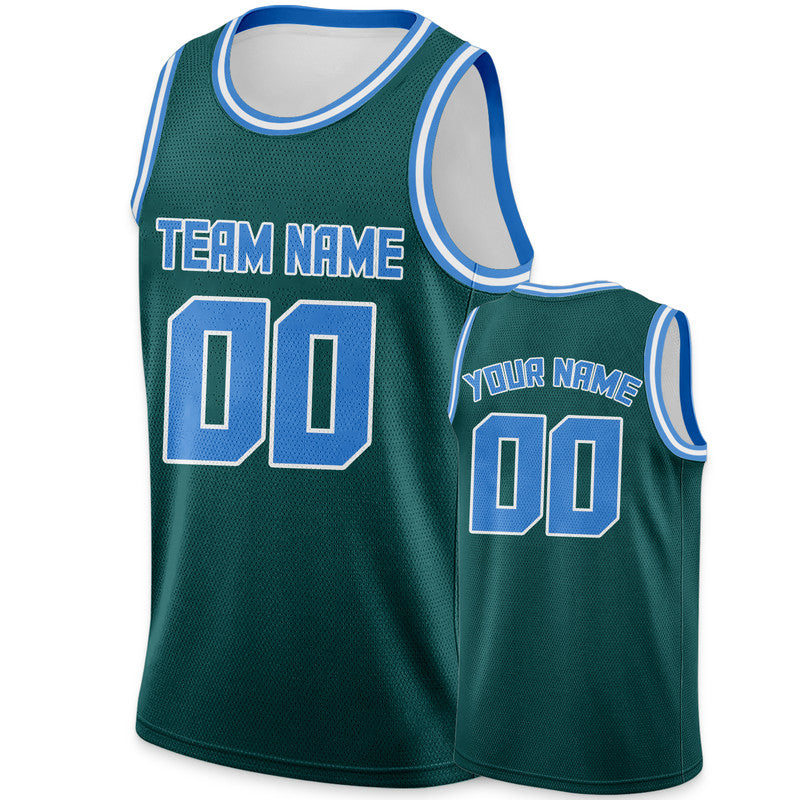 Custom Aqua Powder Blue Round Neck Rib-Knit Basketball Jersey