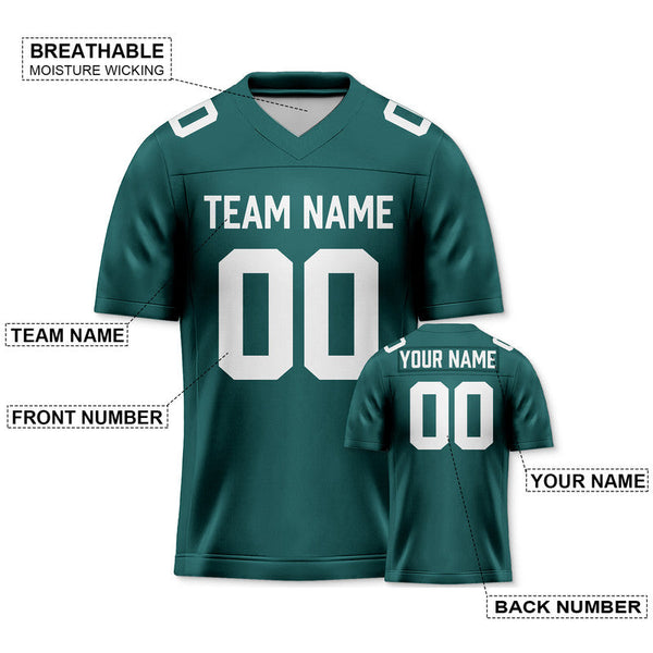 Custom Aqua White Authentic Football Jersey