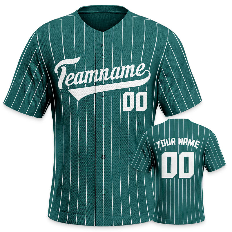 Custom Aqua Gray Pinstripe White Gray Authentic Baseball Jersey