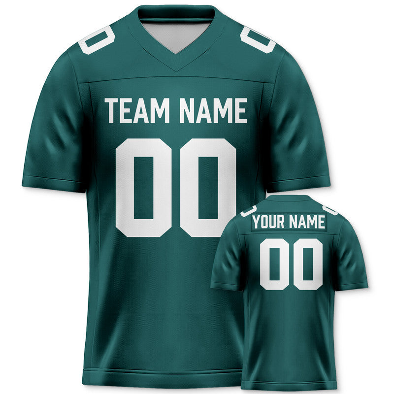 Custom Aqua White Authentic Football Jersey