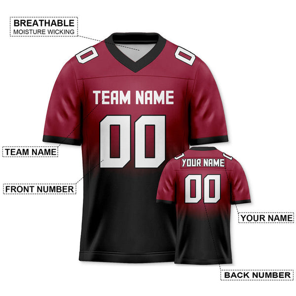 Custom Red Black-White Authentic Split Fashion Football Jersey2