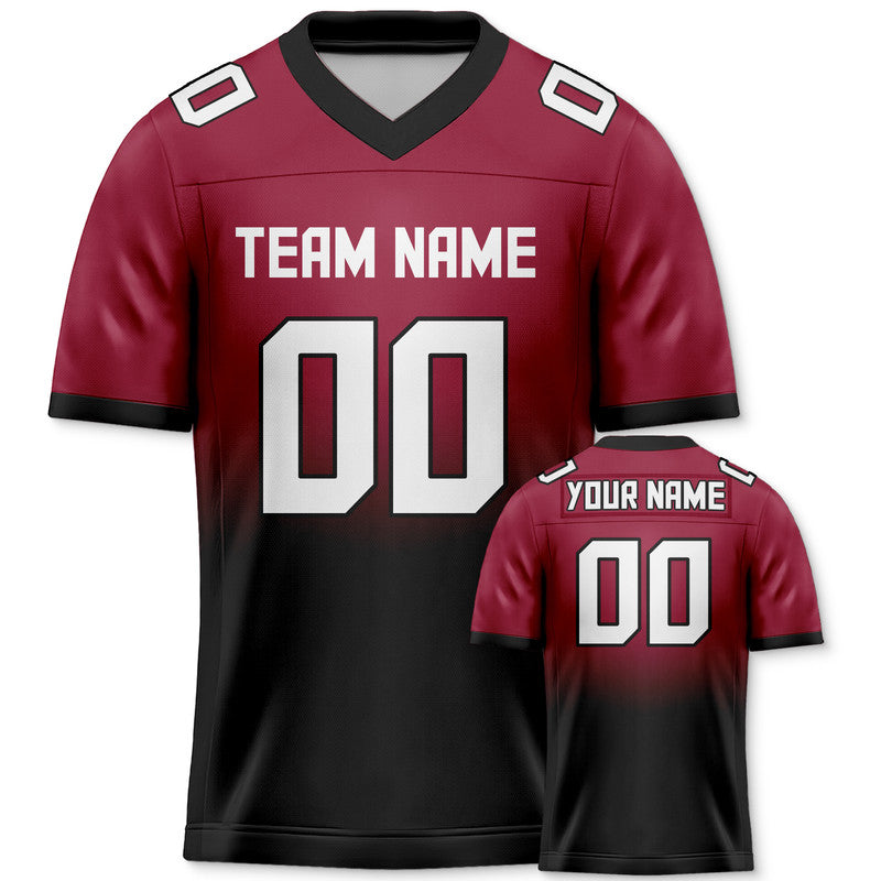 Custom Red Black-White Authentic Split Fashion Football Jersey2