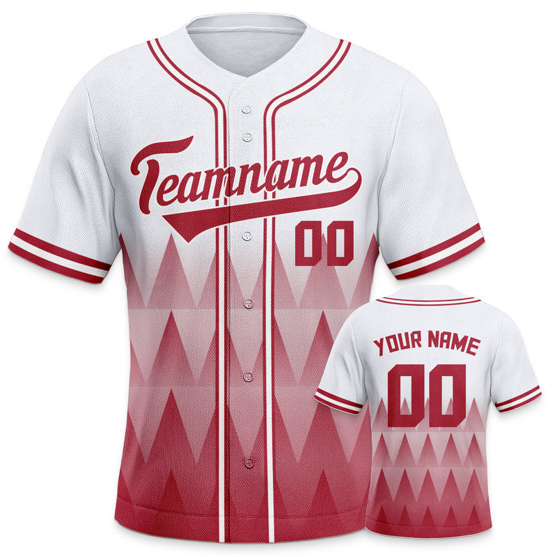 Custom White Red Creative  Cool Concept Authentic Baseball Jersey5