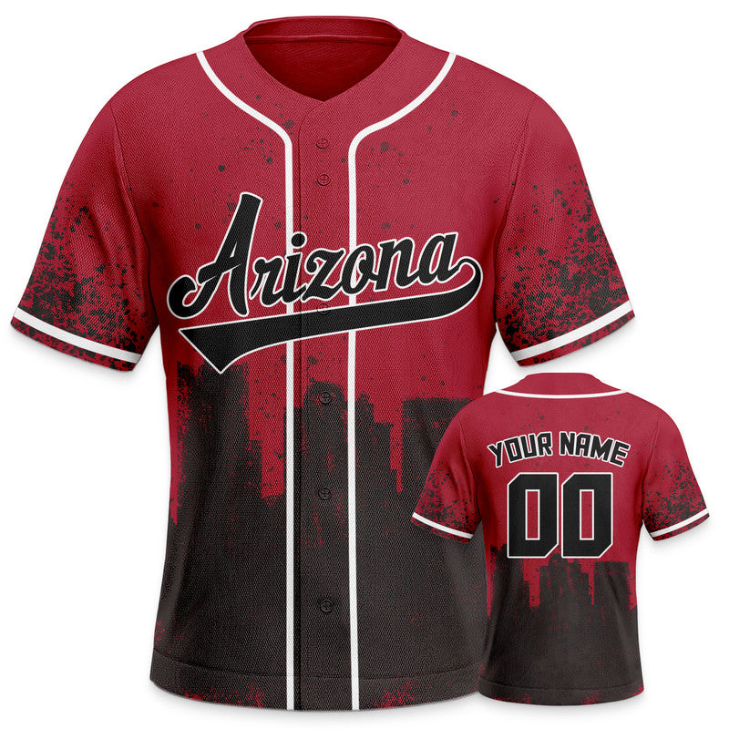 Custom 3D Graffiti Red Black-White Authentic Baseball Silhouette Jersey